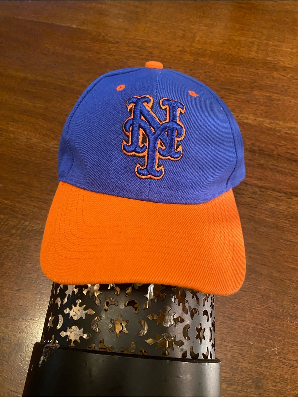 Vintage NY New York Mets Hat Blue Orange Embroidered Strapback Cap One size EUC